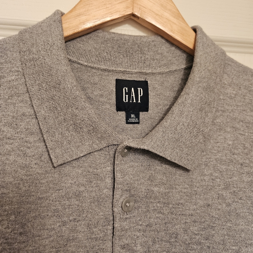 Mens Gap sweater polo XL gray